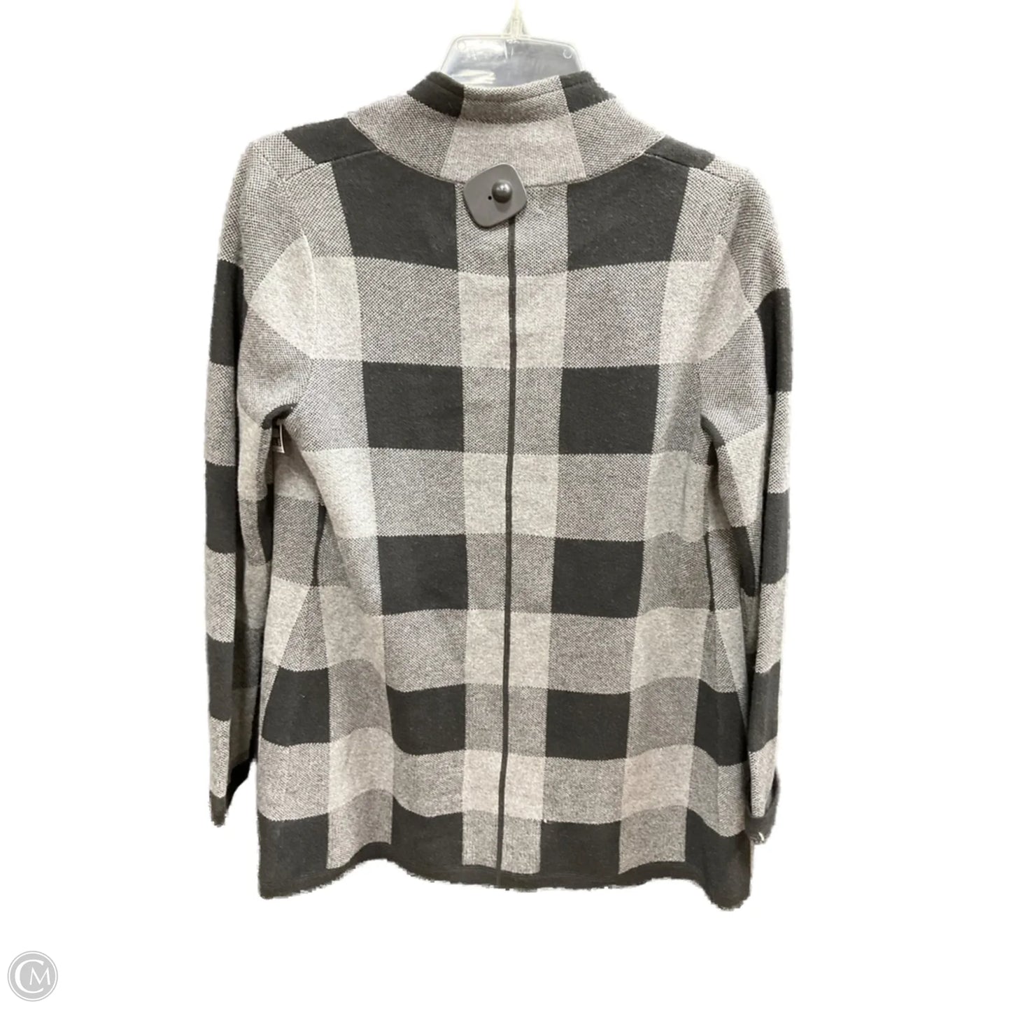 Sweater Cardigan By Adrienne Vittadini In Black & Grey, Size: S