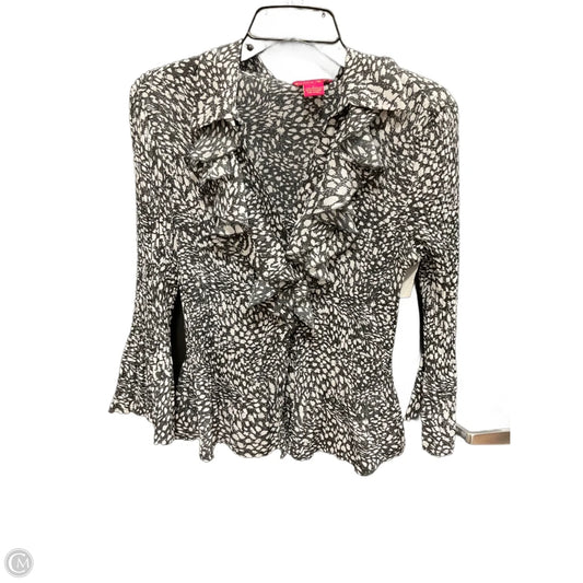 Top Long Sleeve By Sunny Leigh In Black & White, Size: L