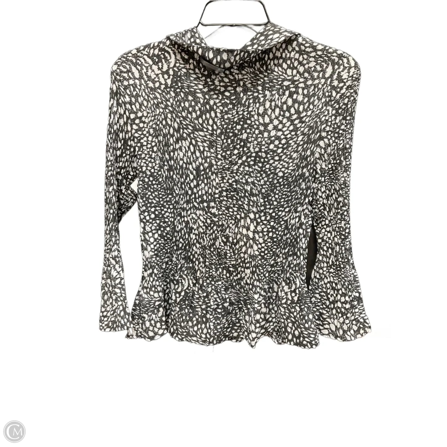 Top Long Sleeve By Sunny Leigh In Black & White, Size: L