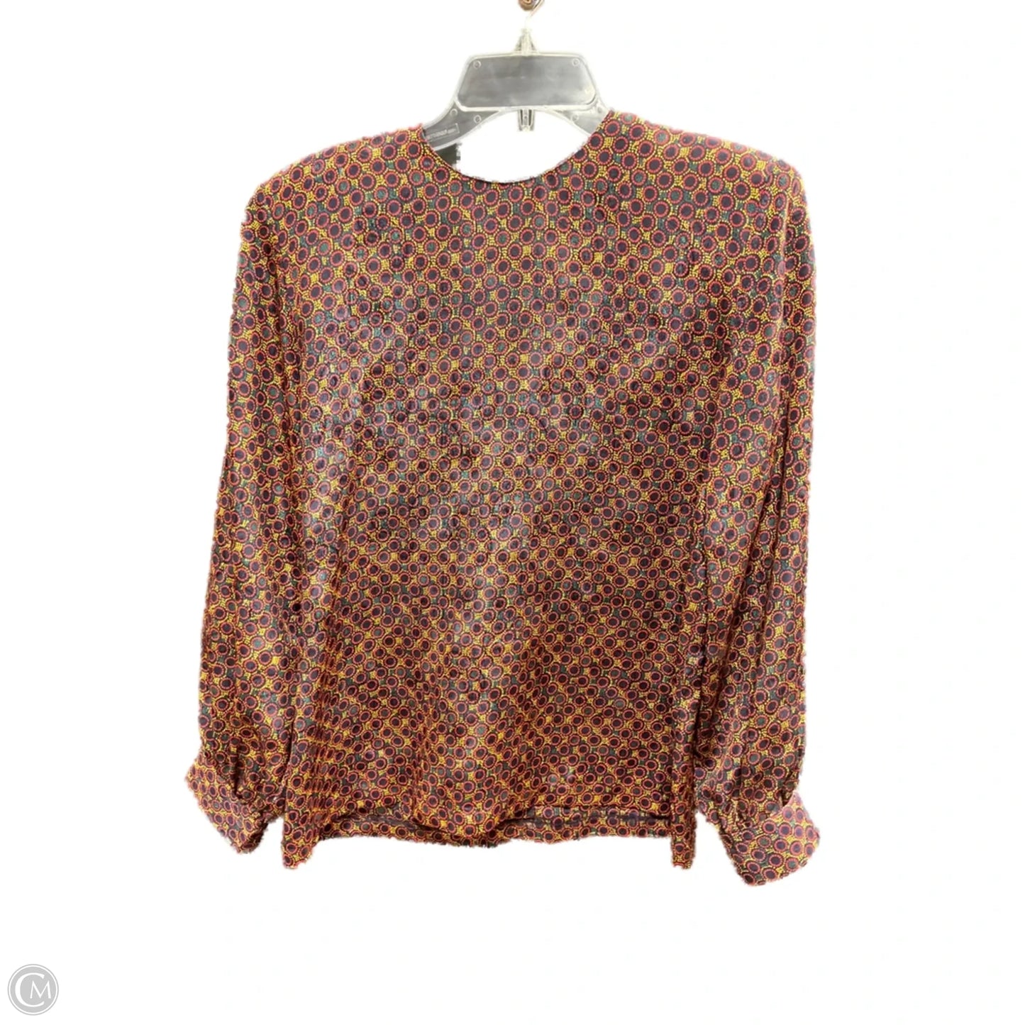 Top Long Sleeve By Doncaster In Red & Yellow, Size: 8