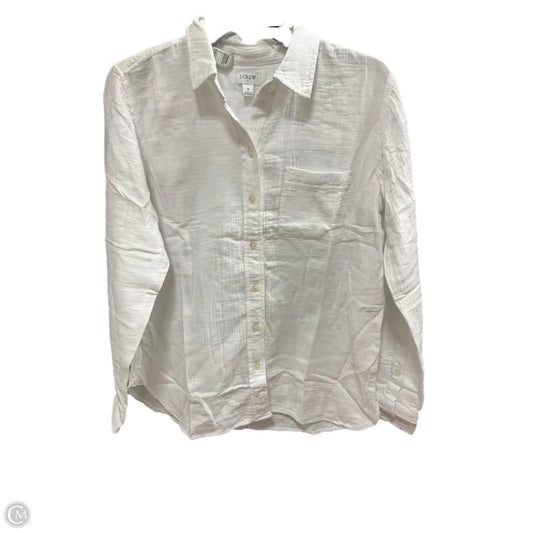 Blouse Long Sleeve By J. Crew In White, Size: S