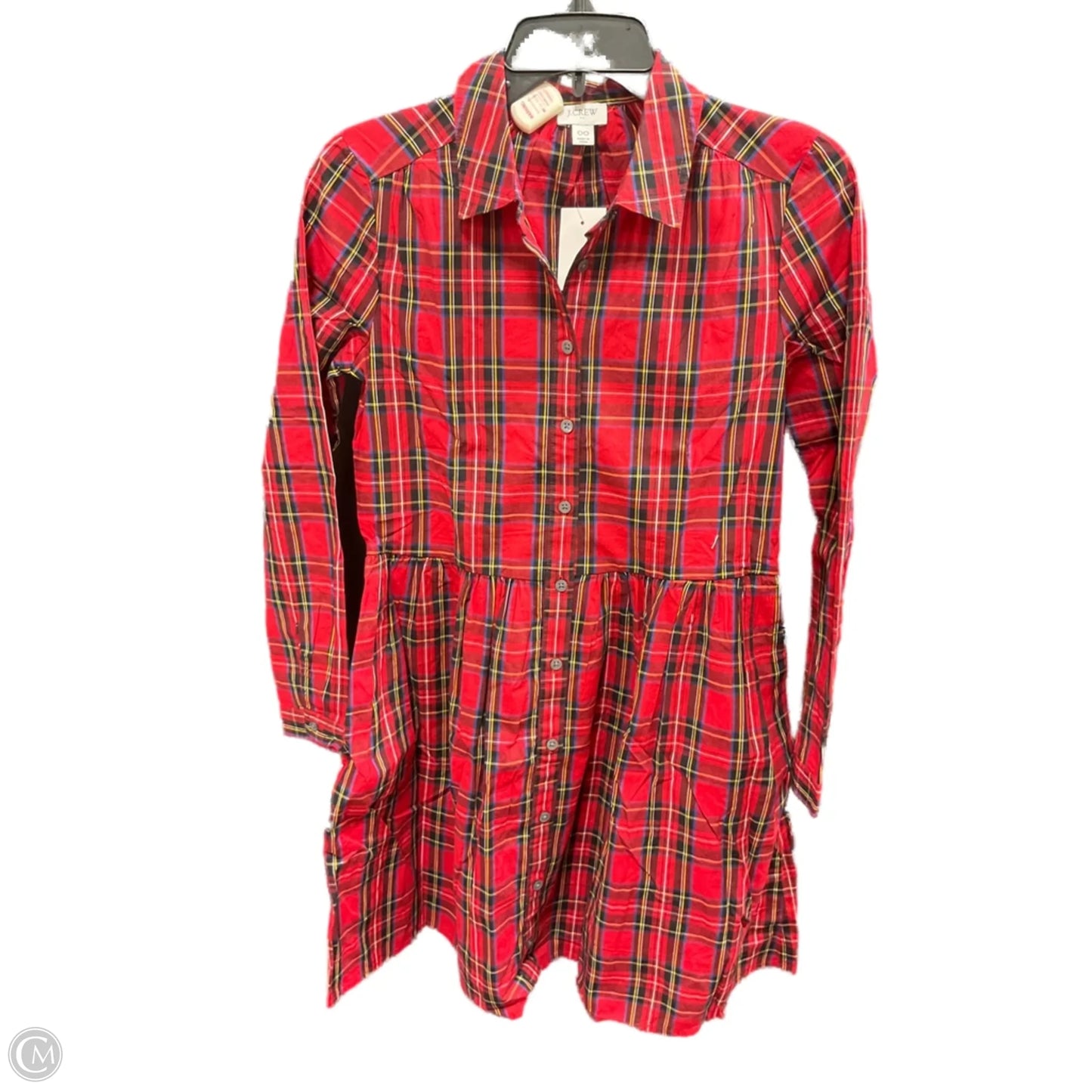 Dress Casual Midi By J. Crew In Plaid Pattern, Size: 0