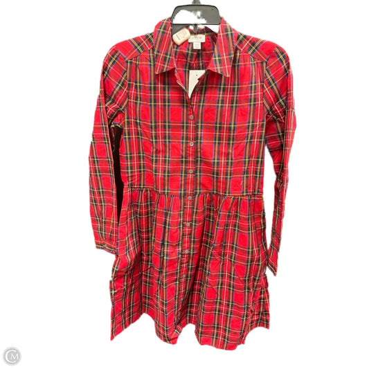 Dress Casual Midi By J. Crew In Plaid Pattern, Size: 0