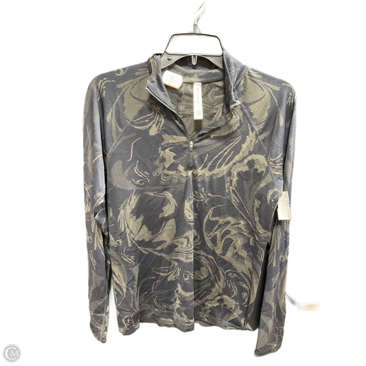 Athletic Jacket By Athleta In Black & Tan, Size: L