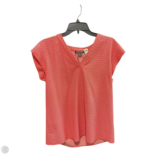 Top Short Sleeve By Hilary Radley In Red & White, Size: M