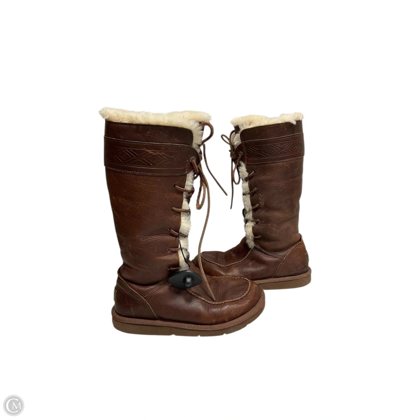 Boots Designer By Ugg In Brown, Size: 6