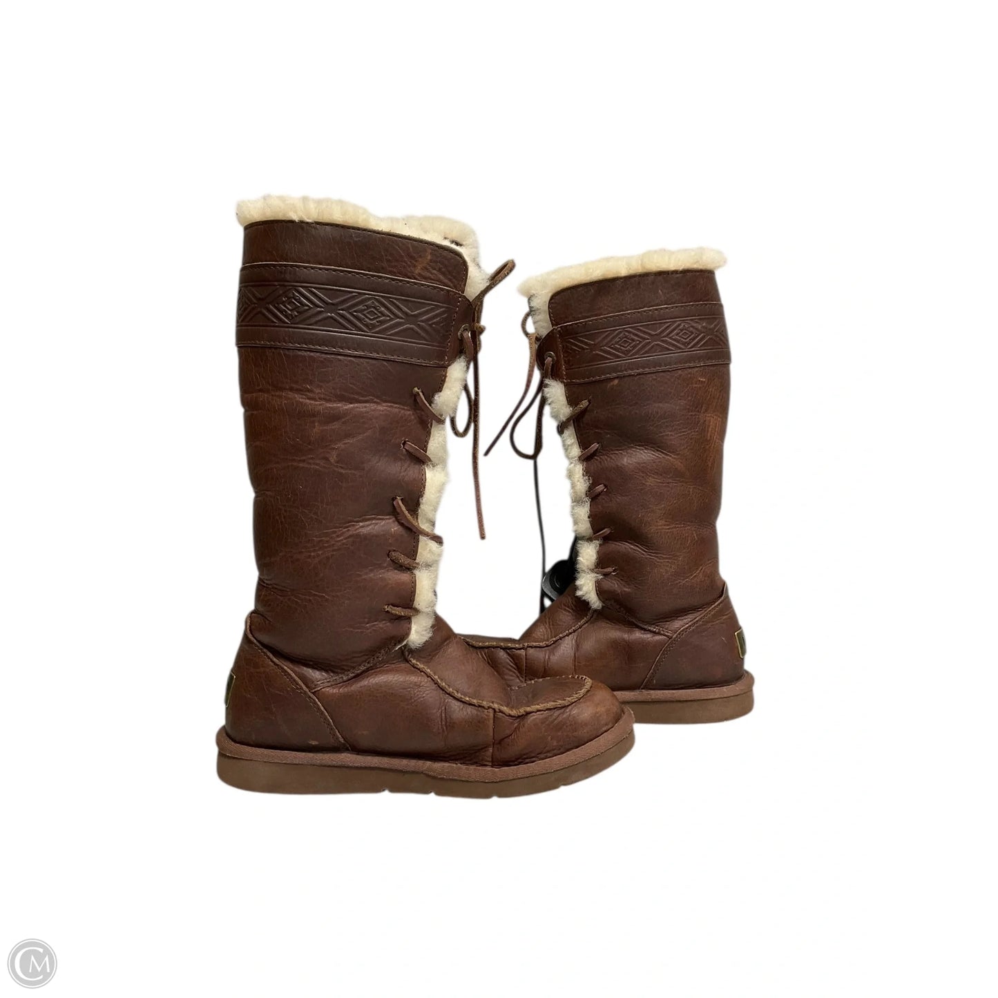Boots Designer By Ugg In Brown, Size: 6