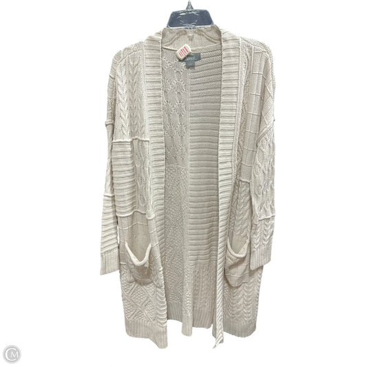 Sweater Cardigan By Natural Reflections In Cream, Size: S