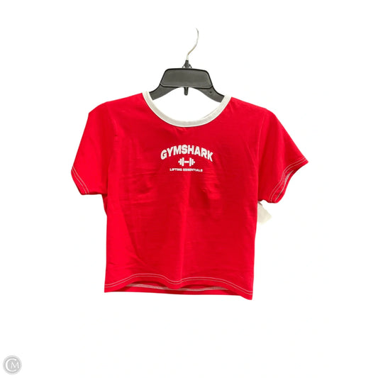 Athletic Top Short Sleeve By Gym Shark In Red & White, Size: S