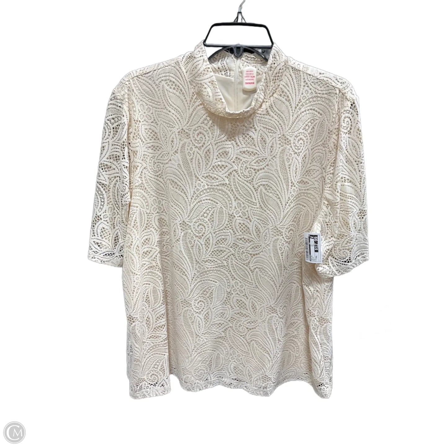 Top Short Sleeve By Chicos In Beige, Size: Xxl
