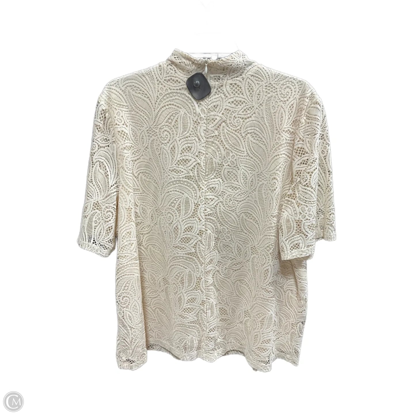 Top Short Sleeve By Chicos In Beige, Size: Xxl