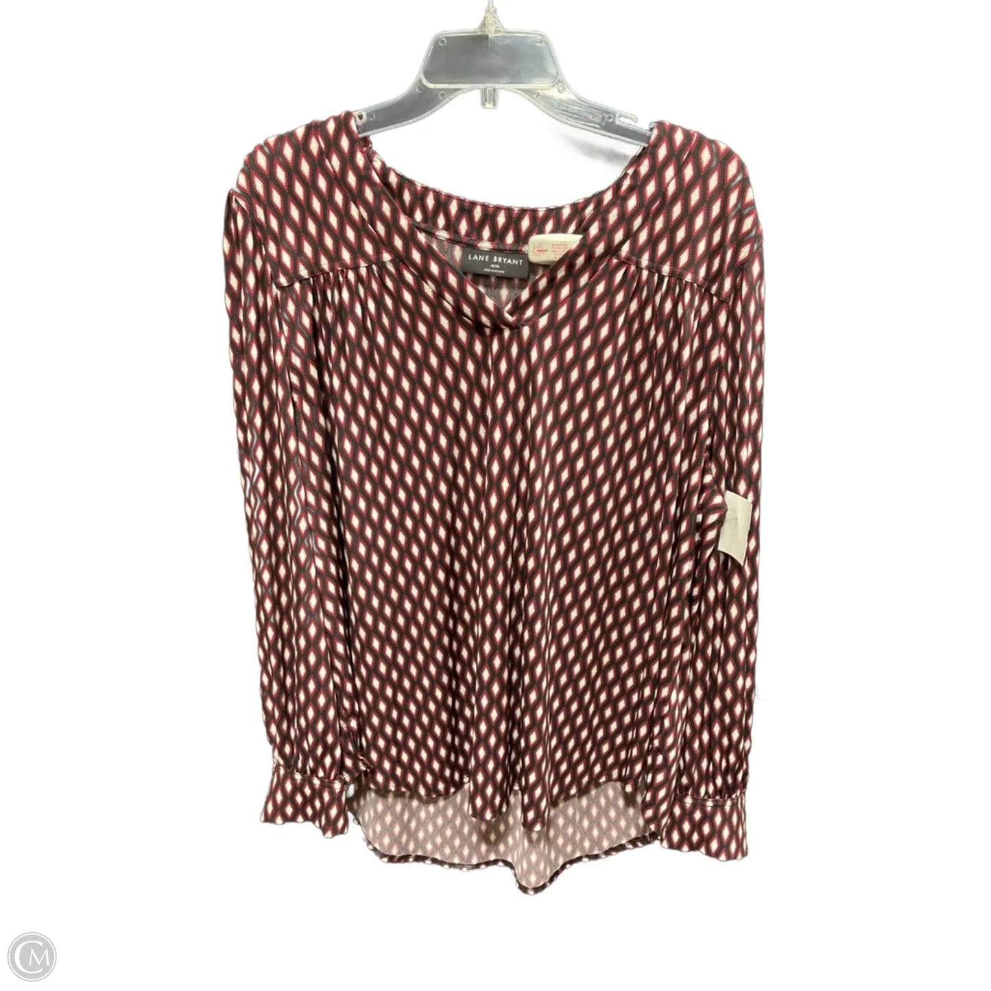 Top Long Sleeve By Lane Bryant In Black & Red, Size: 1x