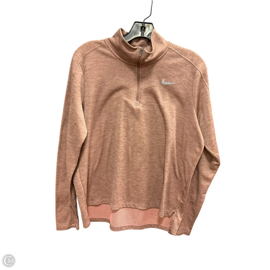 Athletic Top Long Sleeve Collar By Nike Apparel In Pink, Size: L
