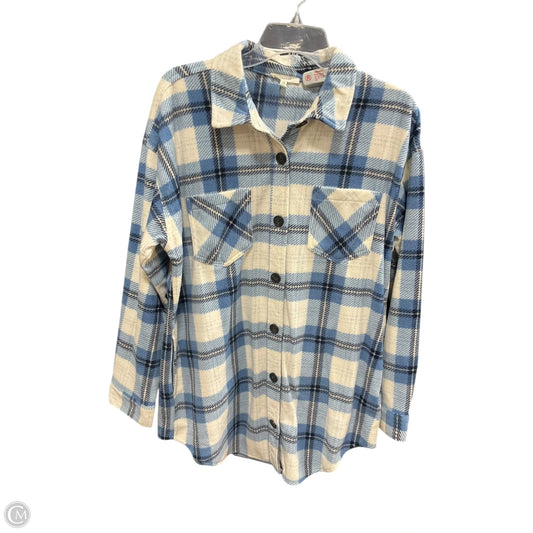Jacket Shirt By Maurices In Blue & Cream, Size: M