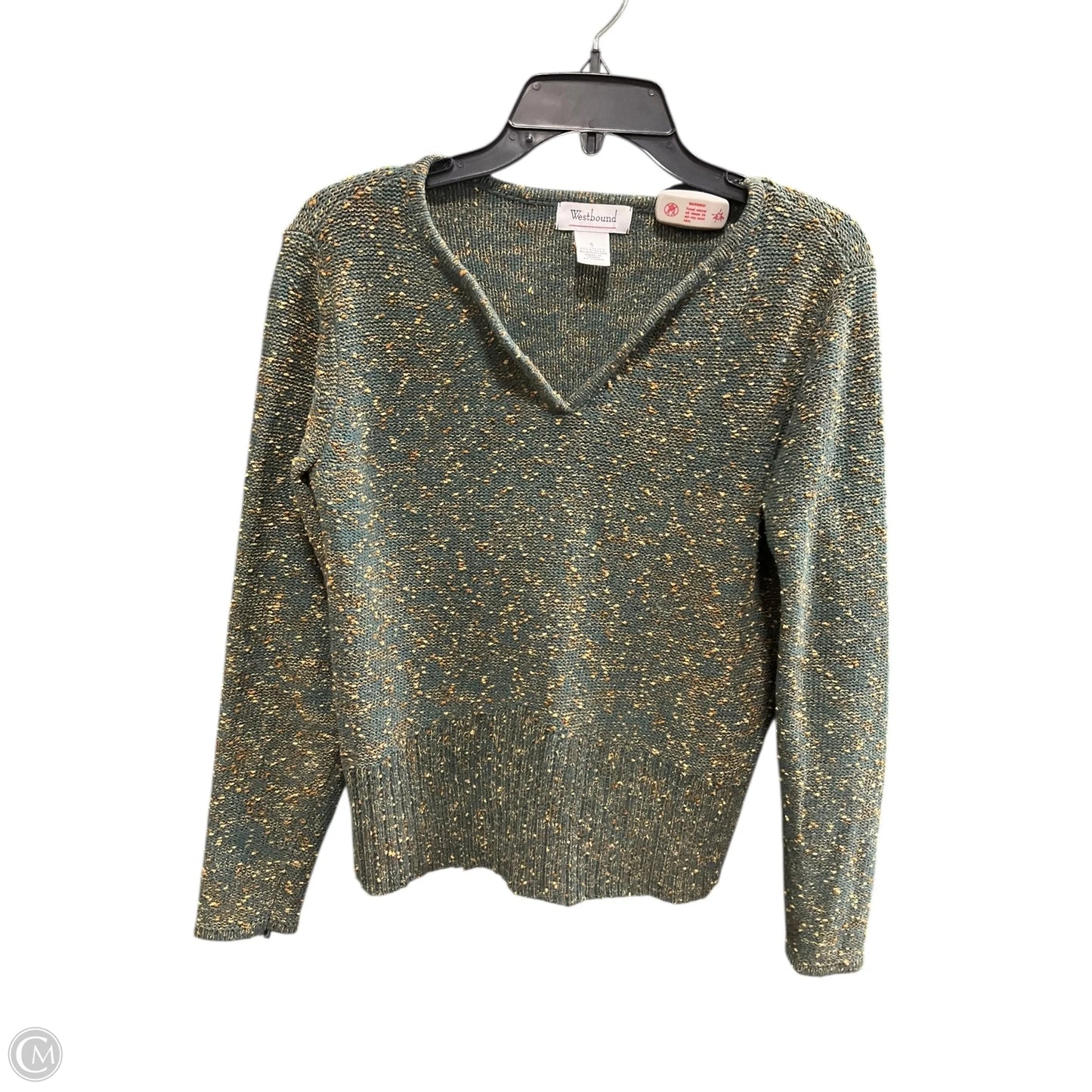 Sweater By West Bound In Green & Tan, Size: S