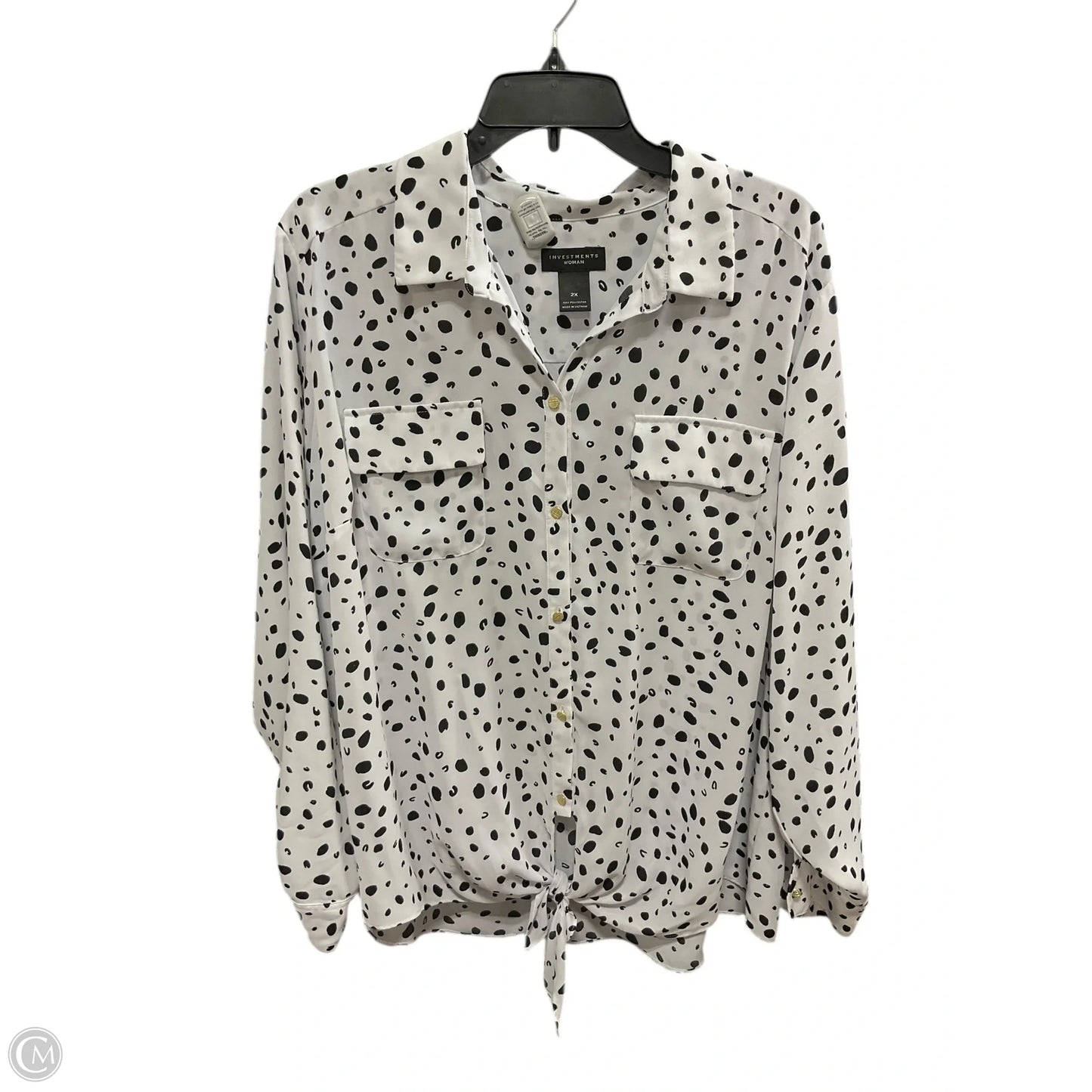 Top Long Sleeve By Maurices In Leopard Print, Size: 2x