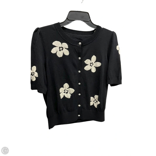 Sweater Cardigan By Cma In Black & Cream, Size: L