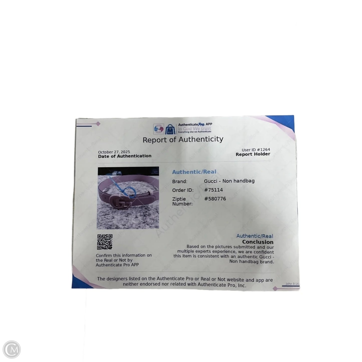 Belt Luxury Designer By Gucci, Size: Small