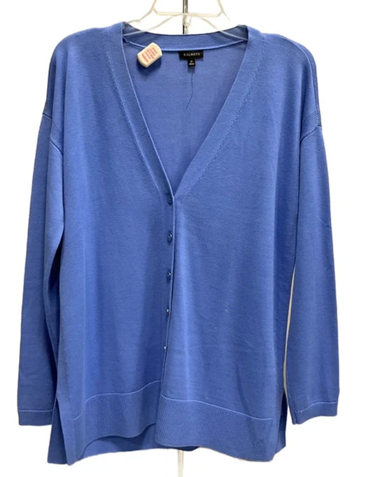 Sweater Cardigan By Talbots In Blue, Size: M