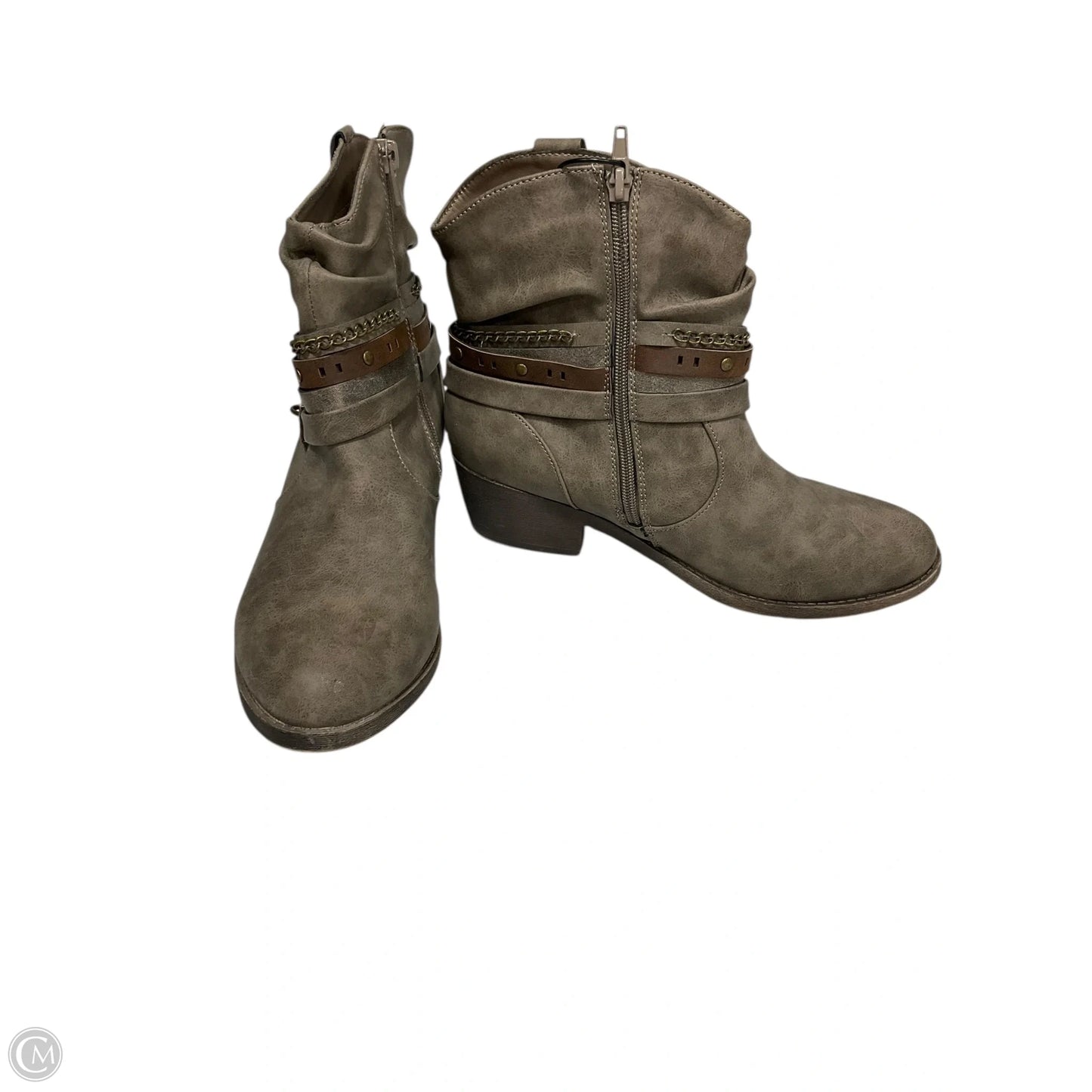 Boots Ankle Heels By Jelly Pop In Brown, Size: 8.5