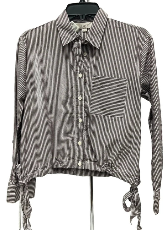Top Long Sleeve By Loft In Brown & White, Size: Xs