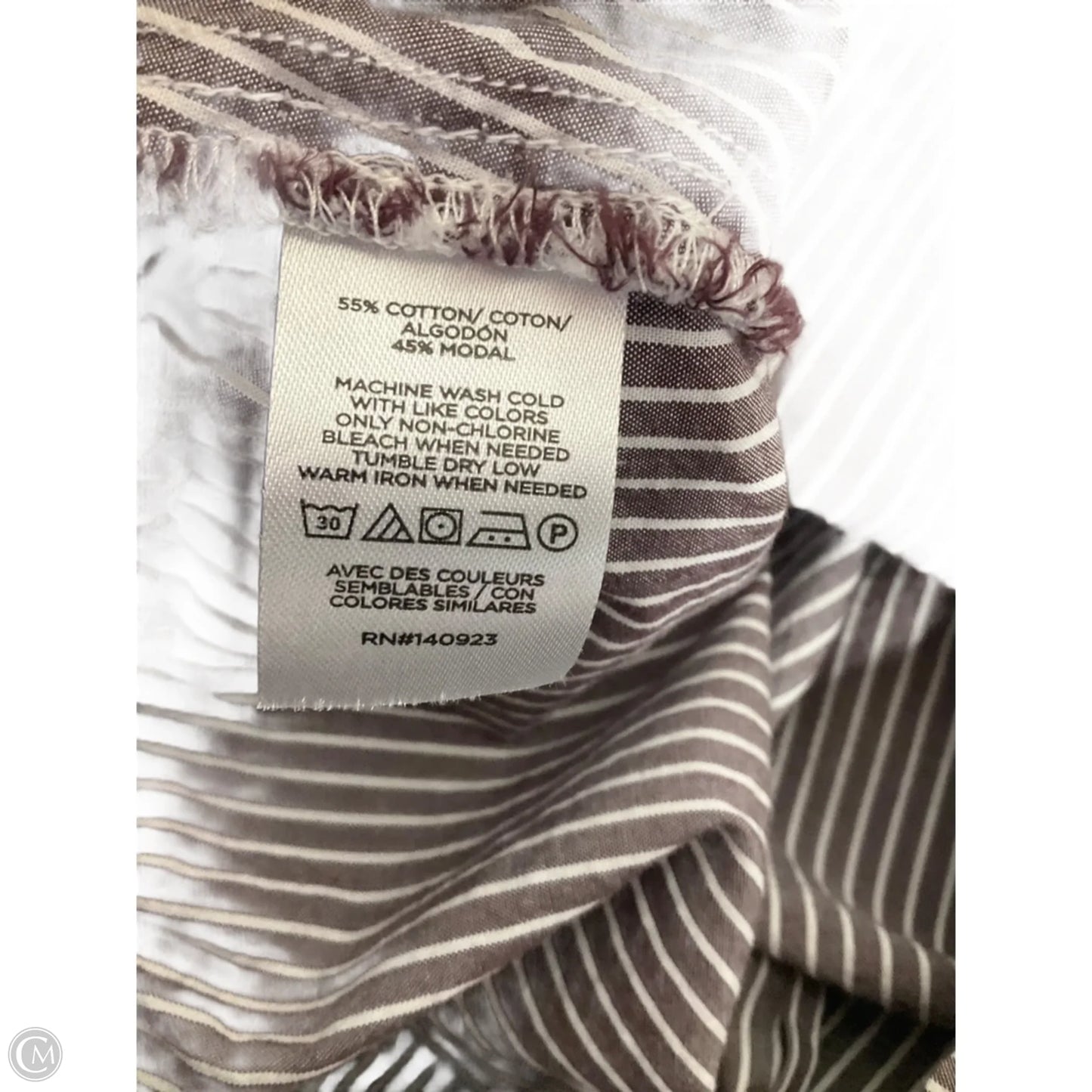 Top Long Sleeve By Loft In Brown & White, Size: Xs