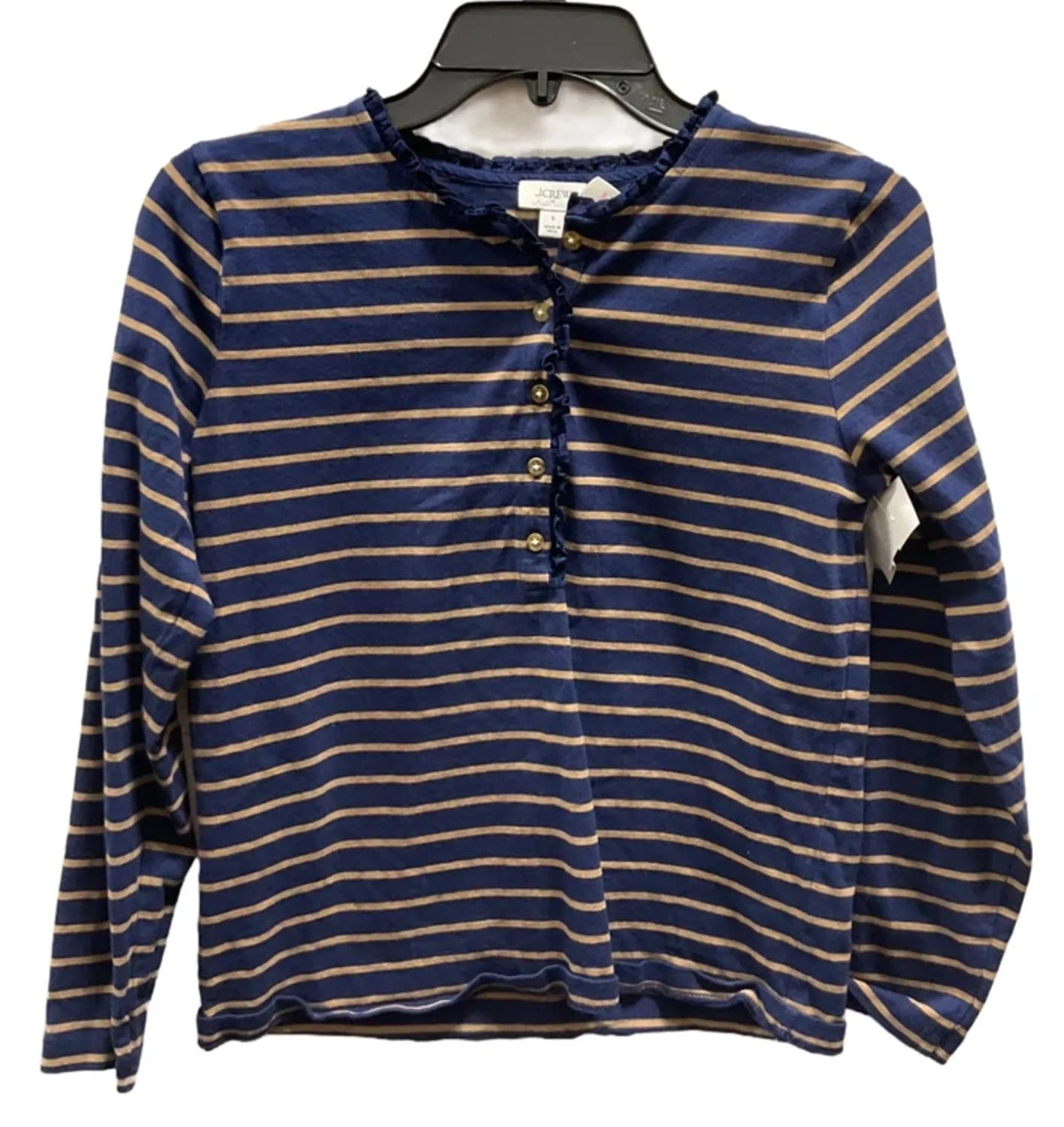 Top Long Sleeve By J. Crew In Blue & Tan, Size: S