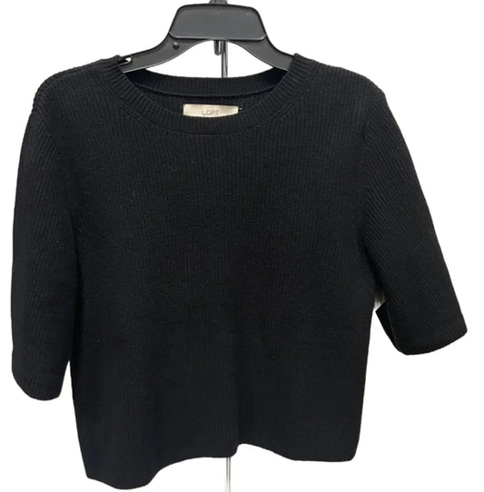 Top Short Sleeve By Loft In Black, Size: S