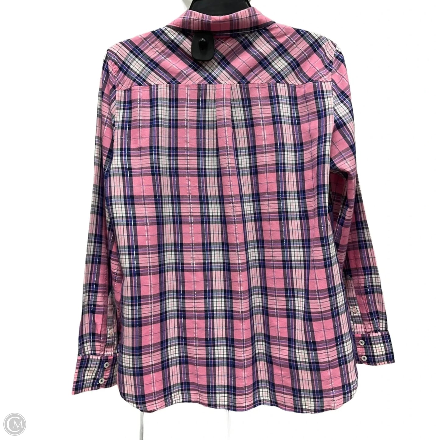 Blouse Long Sleeve By Talbots In Blue & Pink, Size: M