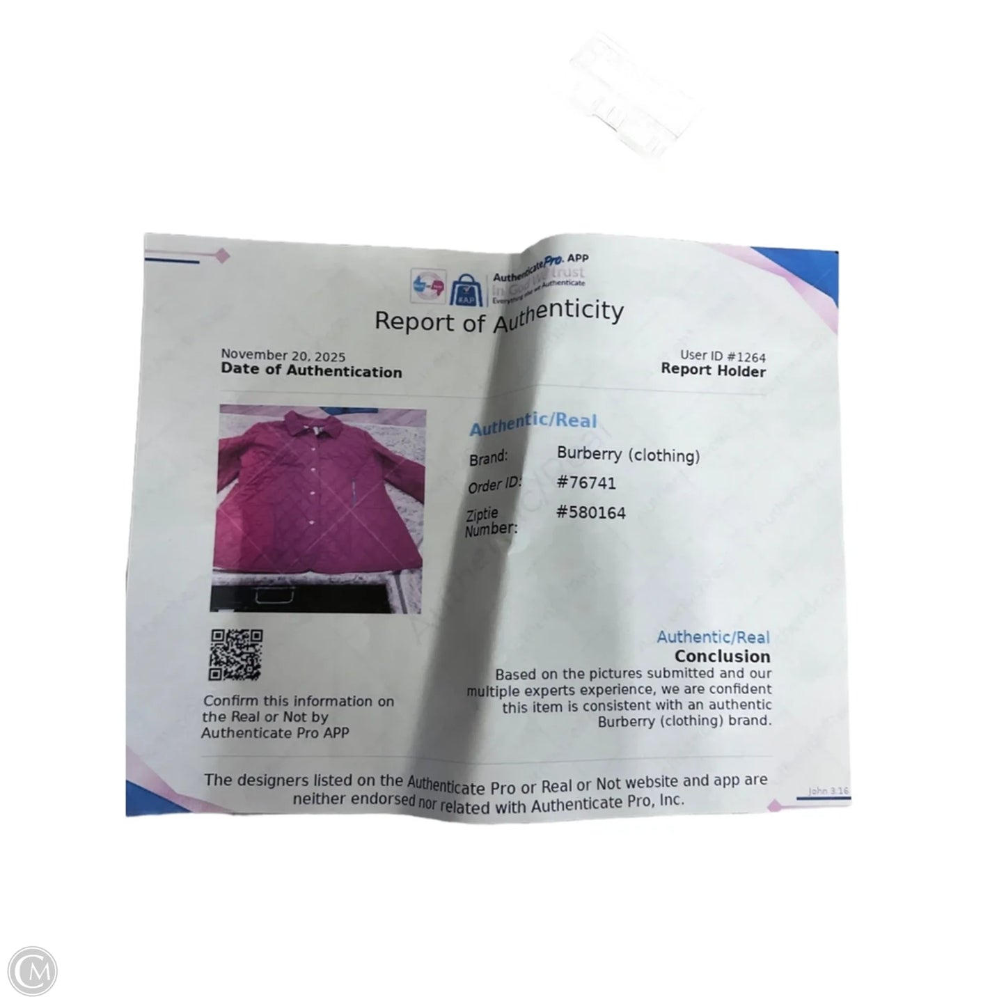 Coat Luxury Designer By Burberry In Red, Size: M