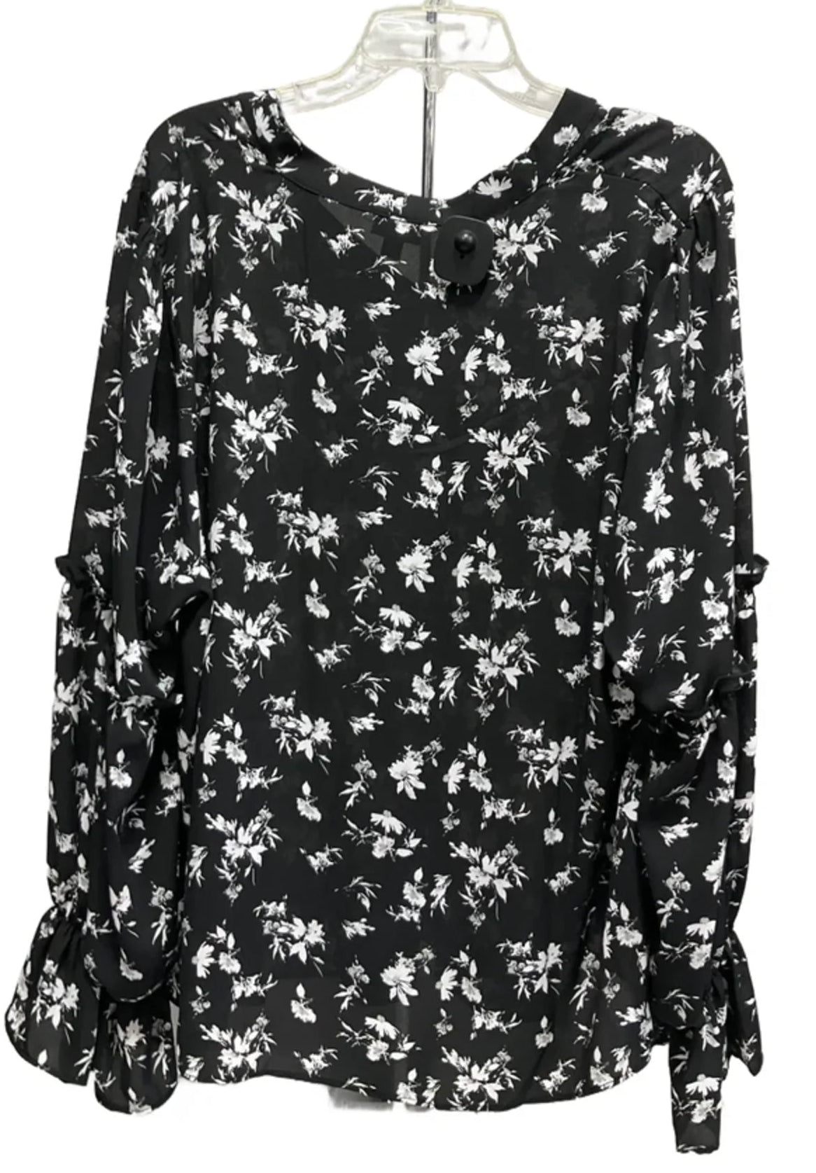 Top Long Sleeve By Torrid In Black & White, Size: Xl