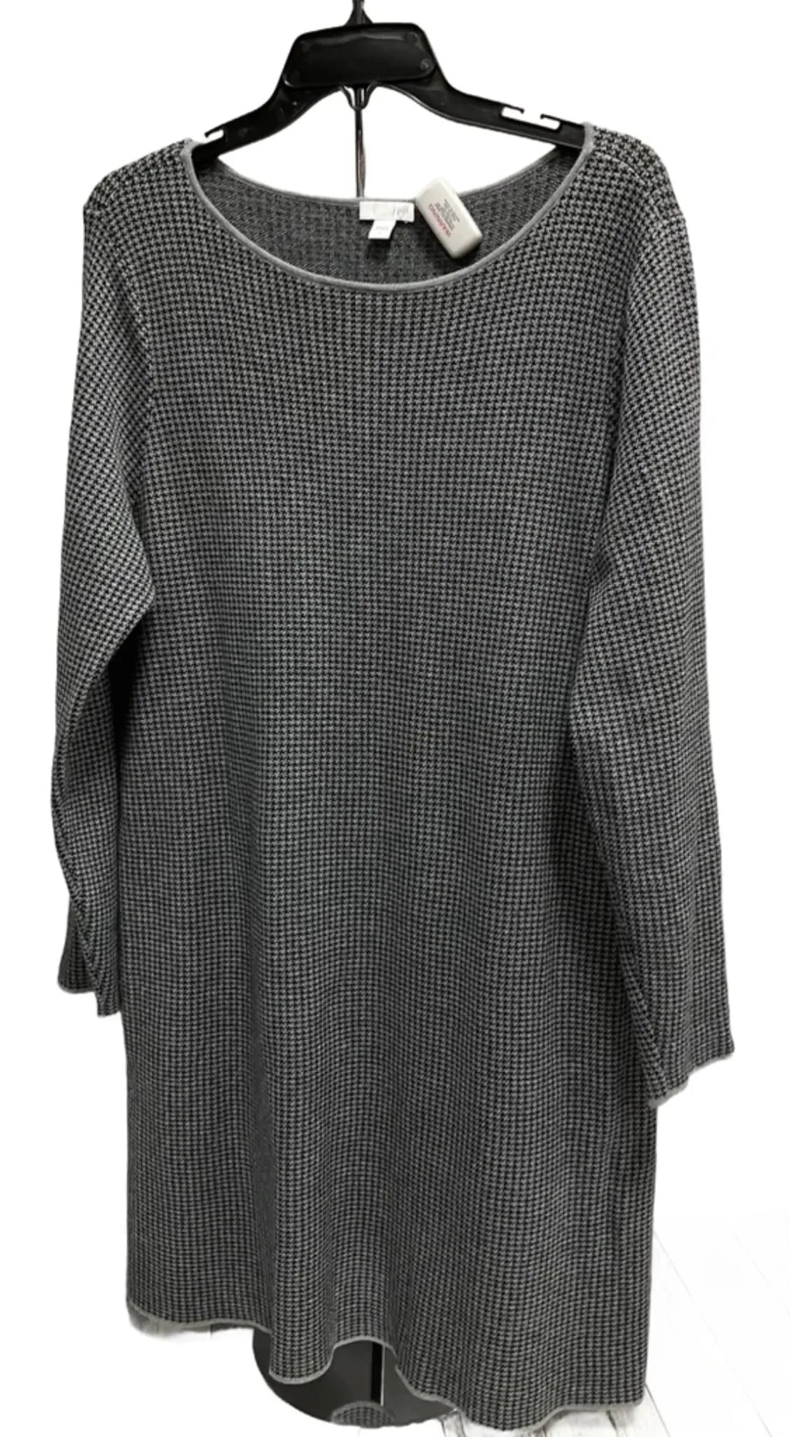 Dress Sweater By J. Jill In Black & Grey, Size: L