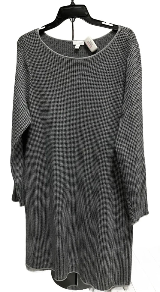 Dress Sweater By J. Jill In Black & Grey, Size: L