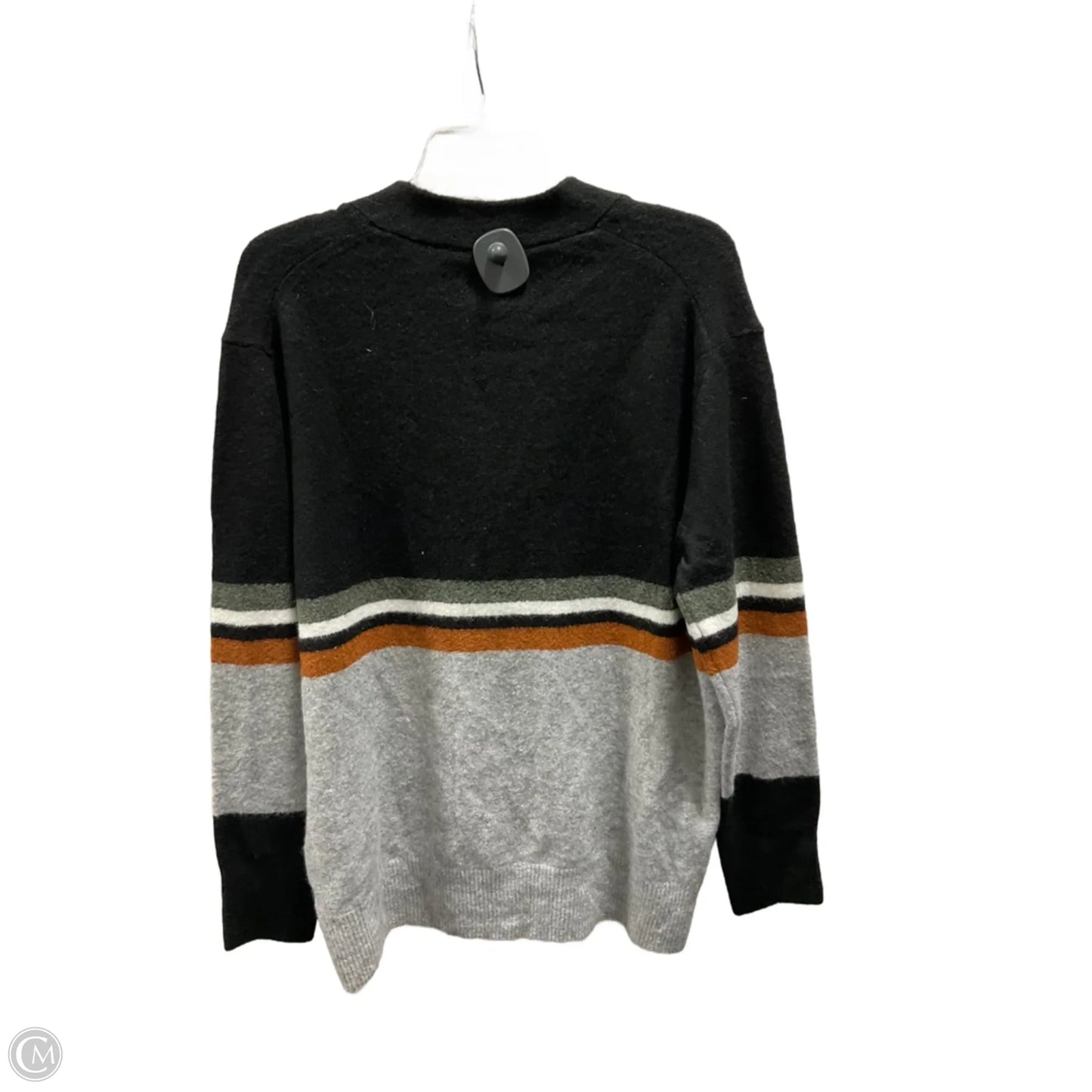 Sweater Cardigan By Vince Camuto In Black & Tan, Size: M