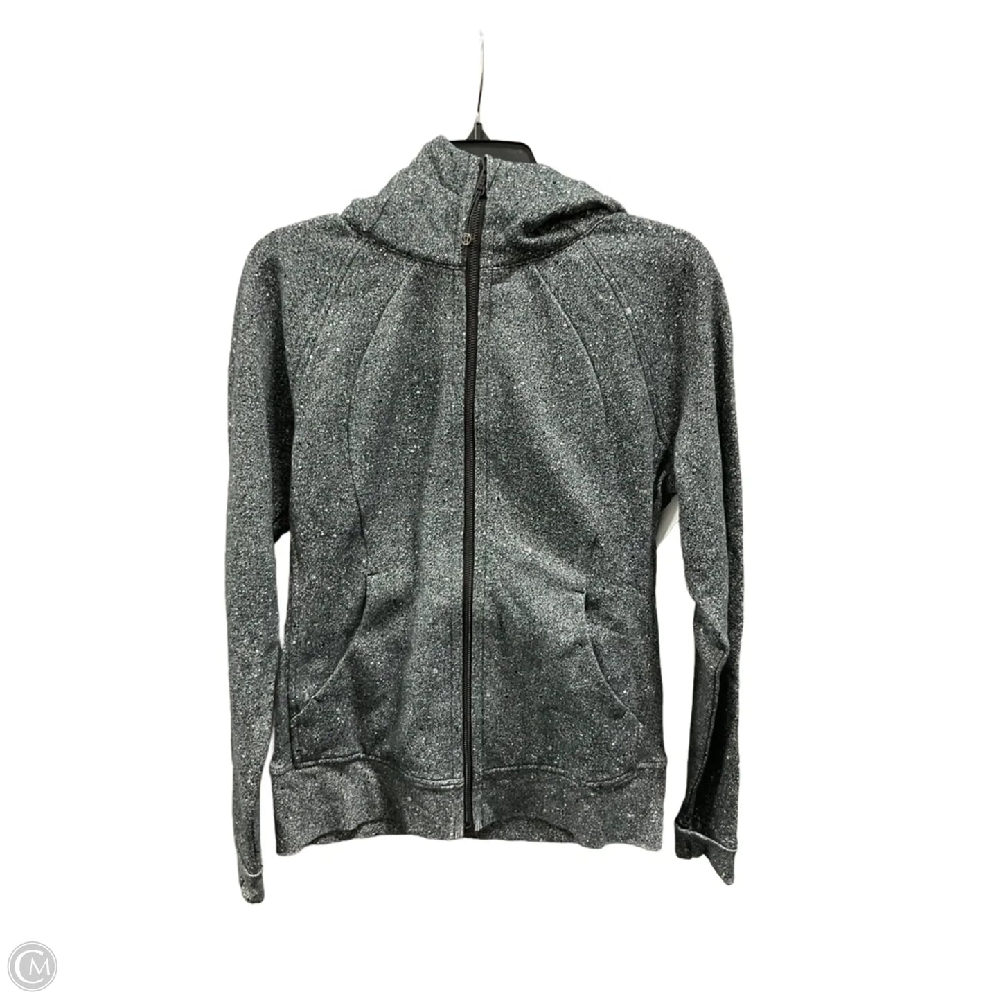 Athletic Jacket By Lululemon In Black & Grey, Size: 8