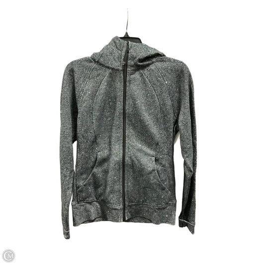 Athletic Jacket By Lululemon In Black & Grey, Size: 8