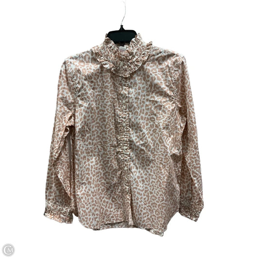 Top Long Sleeve By J. Crew In Leopard Print, Size: 10