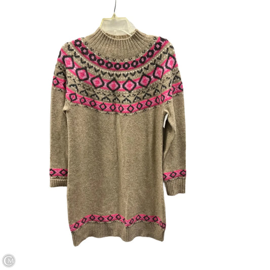 Dress Sweater By Loft In Pink & Tan, Size: M