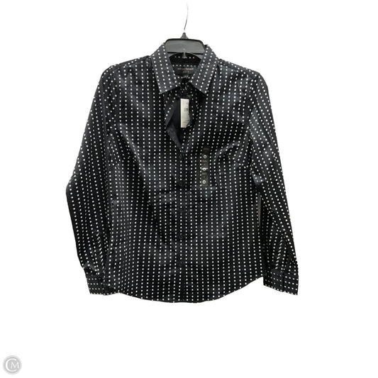 Blouse Long Sleeve By Banana Republic In Black & White, Size: 4