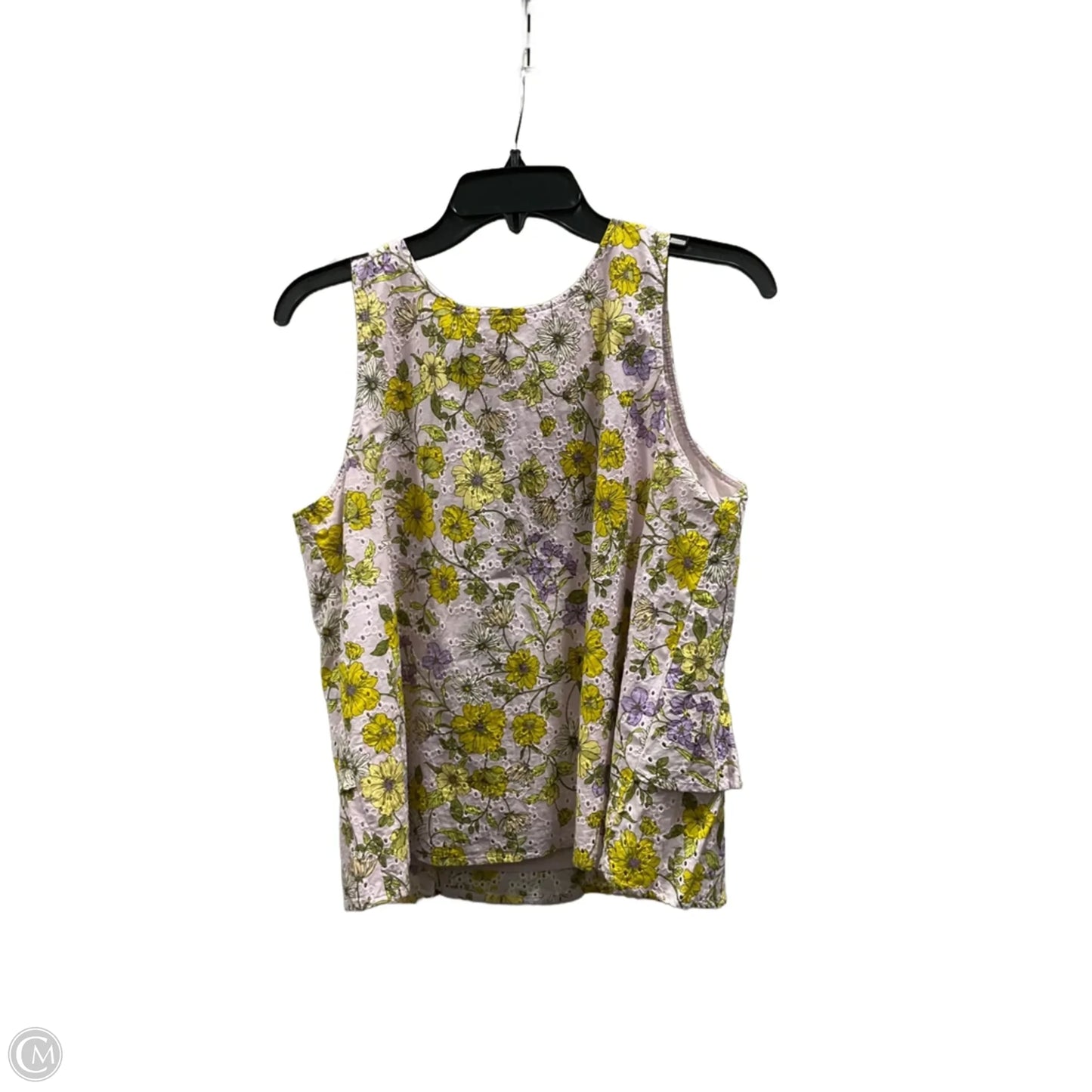 Top Sleeveless By Loft In Purple & Yellow, Size: M