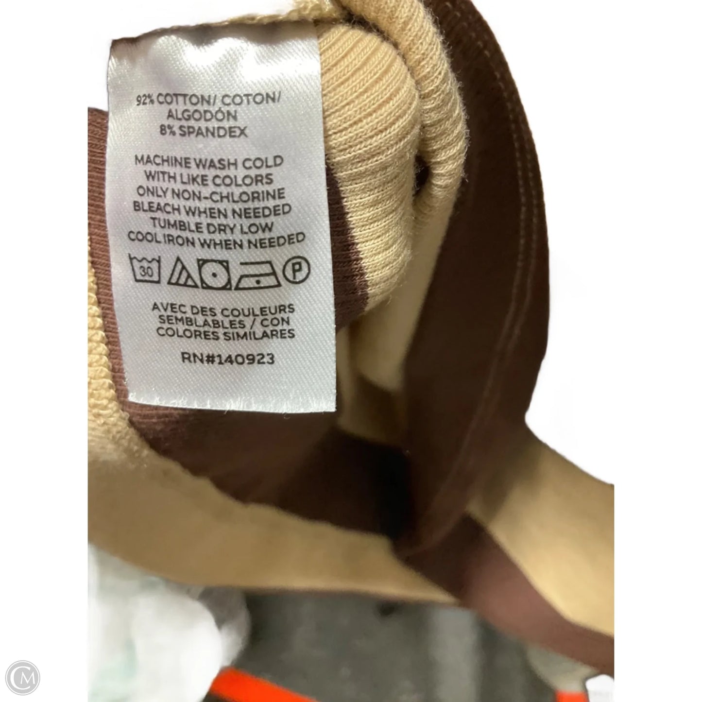 Top Short Sleeve By Loft In Brown & Tan, Size: M