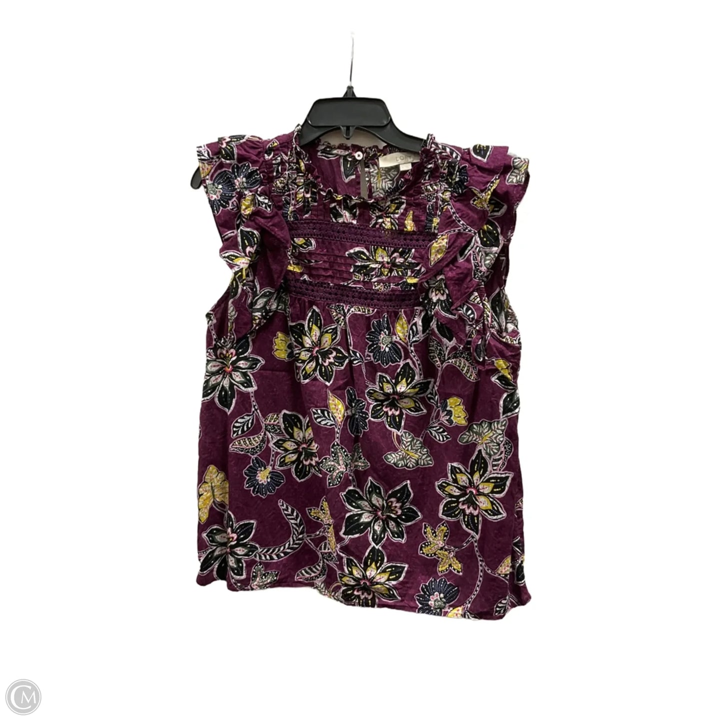 Top Short Sleeve By Loft In Purple, Size: M