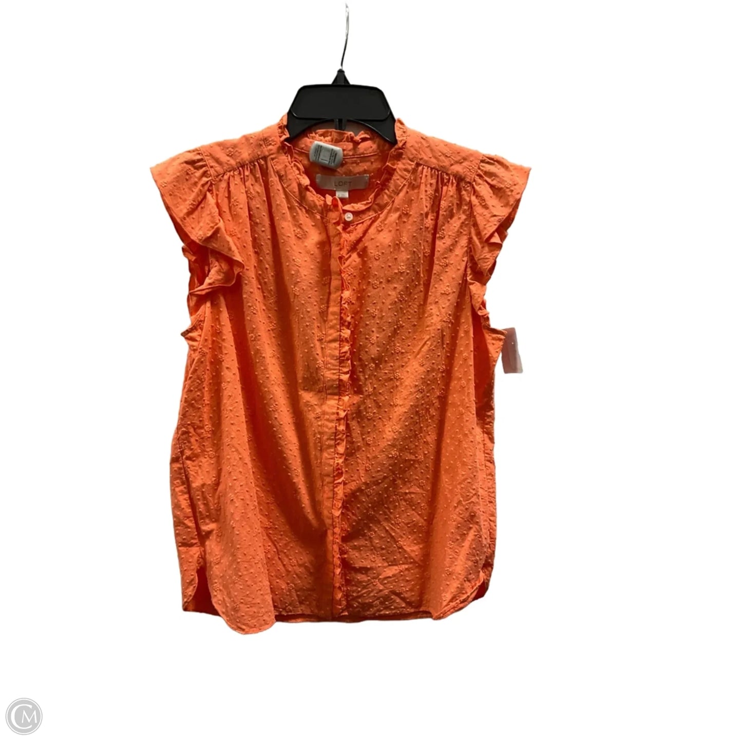 Top Short Sleeve By Loft In Orange, Size: M
