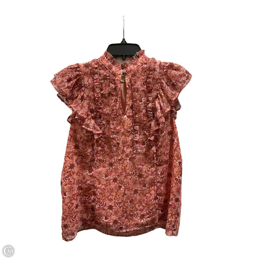 Top Short Sleeve By Loft In Peach, Size: M