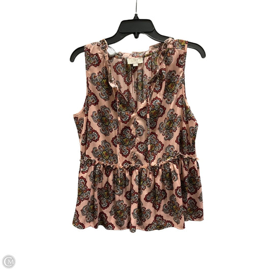Top Sleeveless By Loft In Paisley Print, Size: M