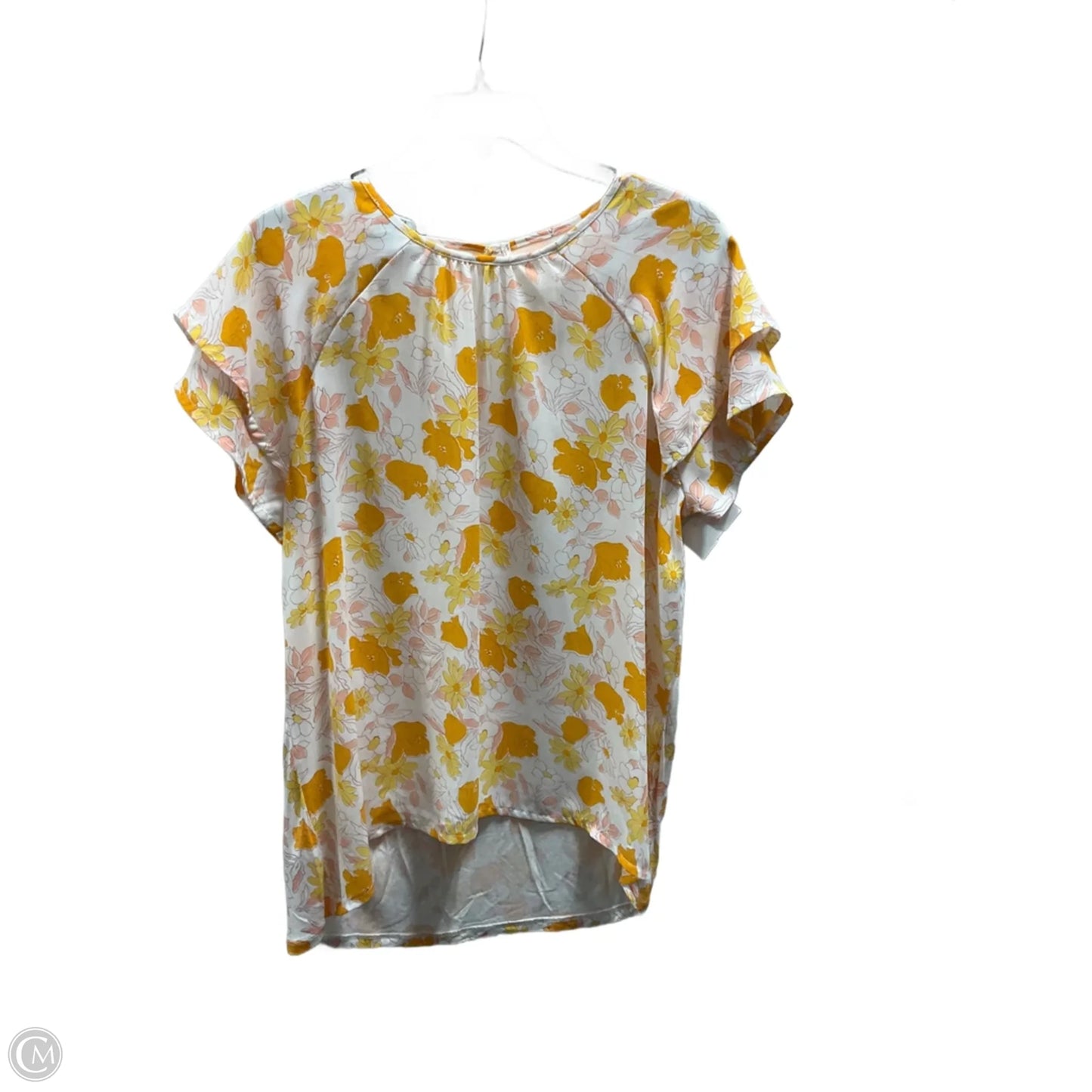 Top Short Sleeve By Loft In Orange & Pink, Size: M