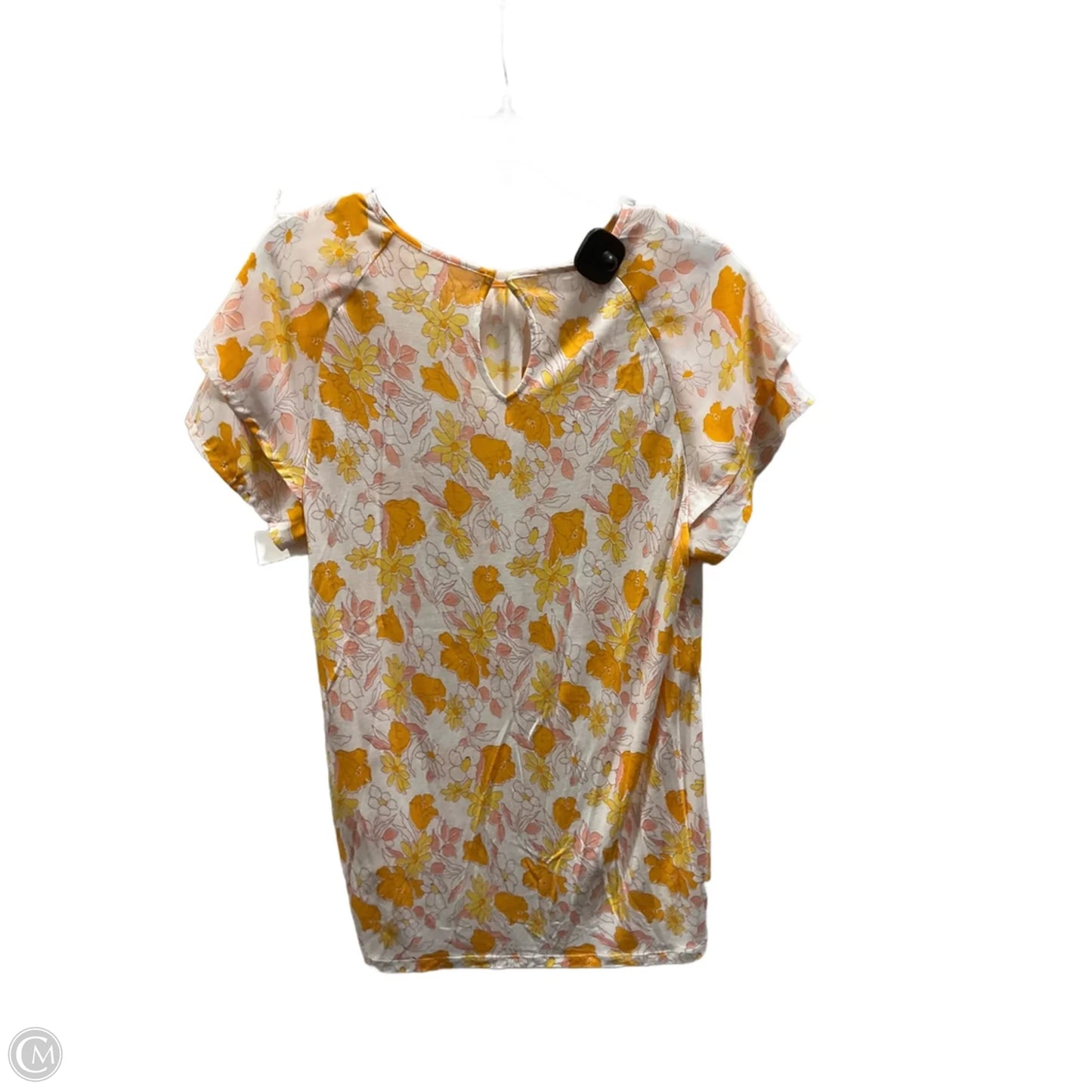 Top Short Sleeve By Loft In Orange & Pink, Size: M