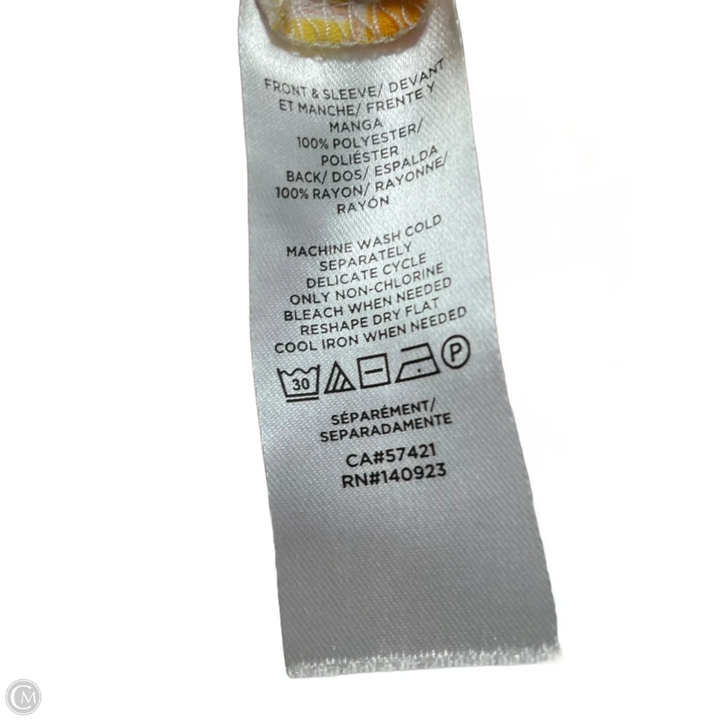 Top Short Sleeve By Loft In Orange & Pink, Size: M