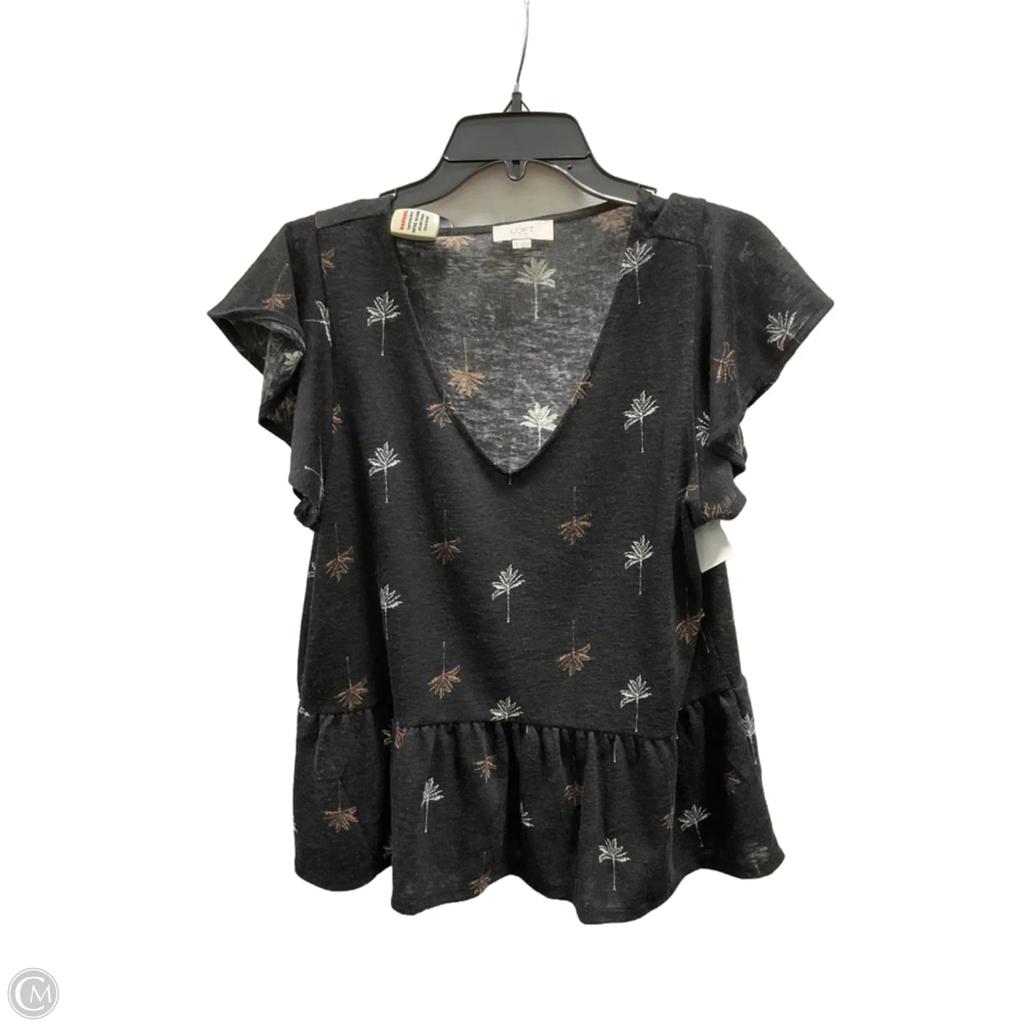 Top Short Sleeve By Loft In Black, Size: M