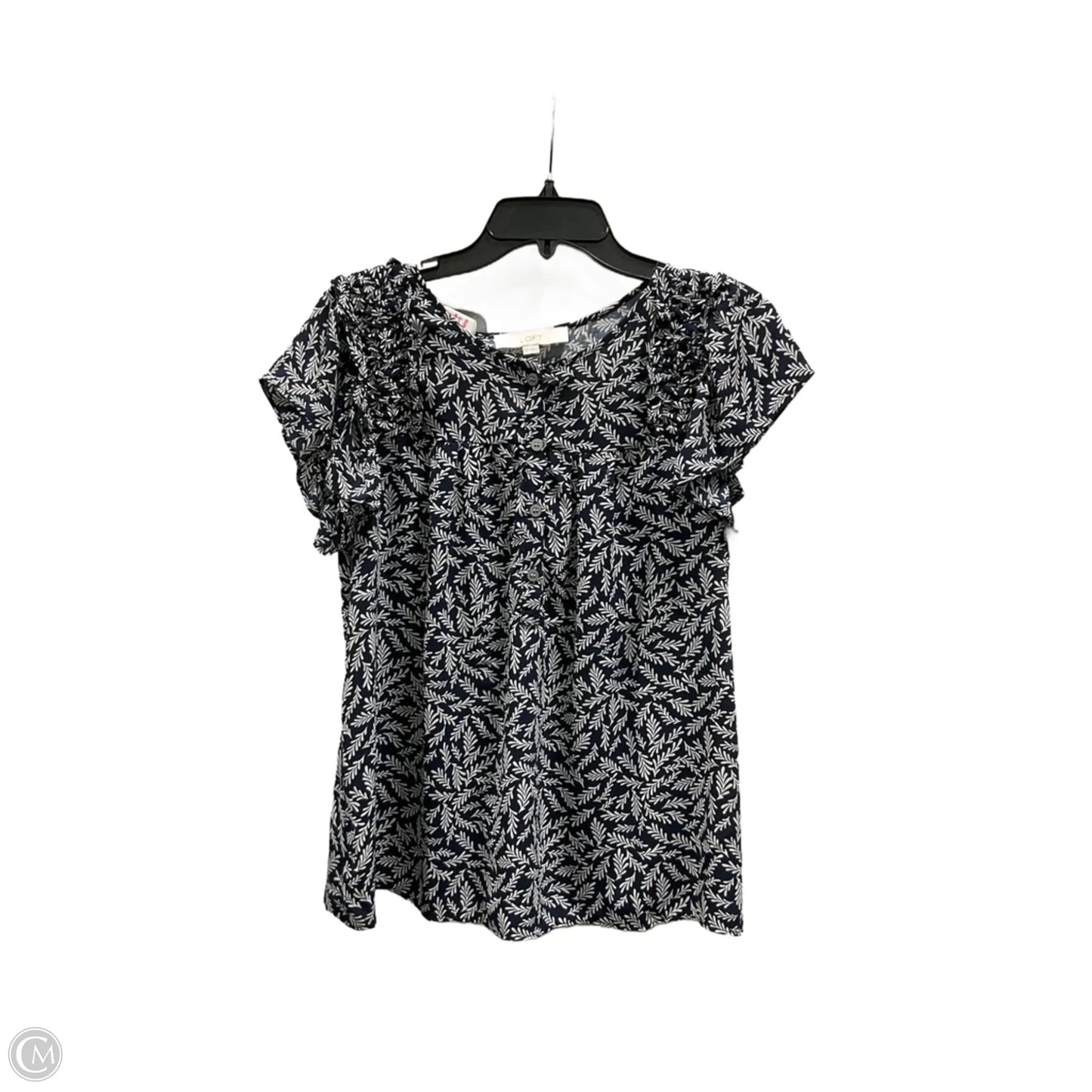 Top Short Sleeve By Loft In Blue, Size: M